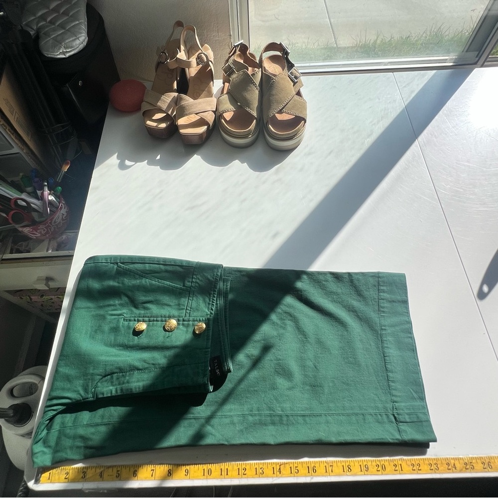 Talbots Cotton Slub Sailor Crop Pants Green Size 6 NWT - Picture 10 of 13